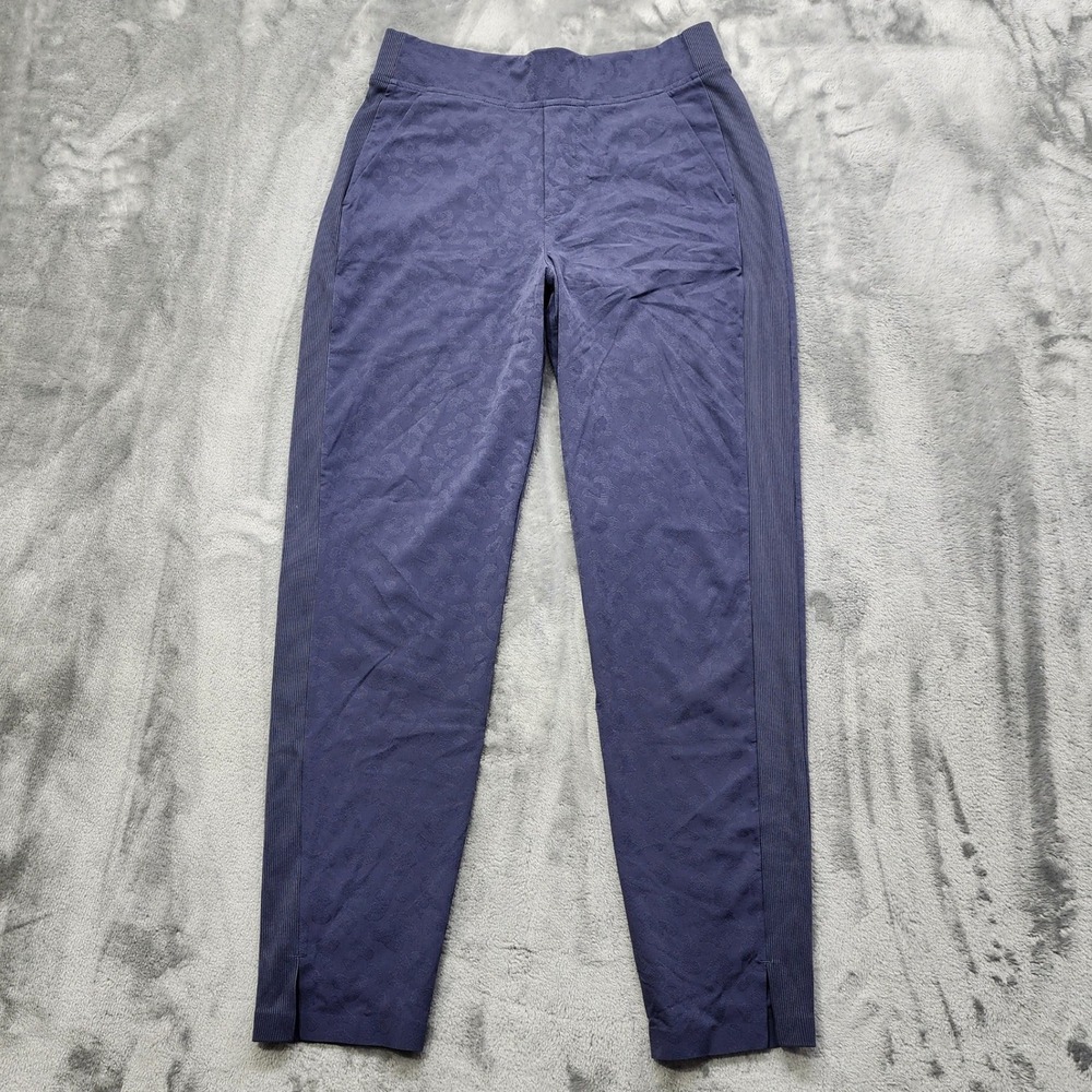 Athleta Pants Womens 2‎ Blue Gray Leopard Brooklyn Textured High Rise Athleisure